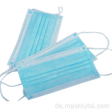 Anti-Staub-Einweg-Mundgesichtsmaske Earloop-Mundabdeckung Vlies 3-lagige schützende Mundgesichtsmasken